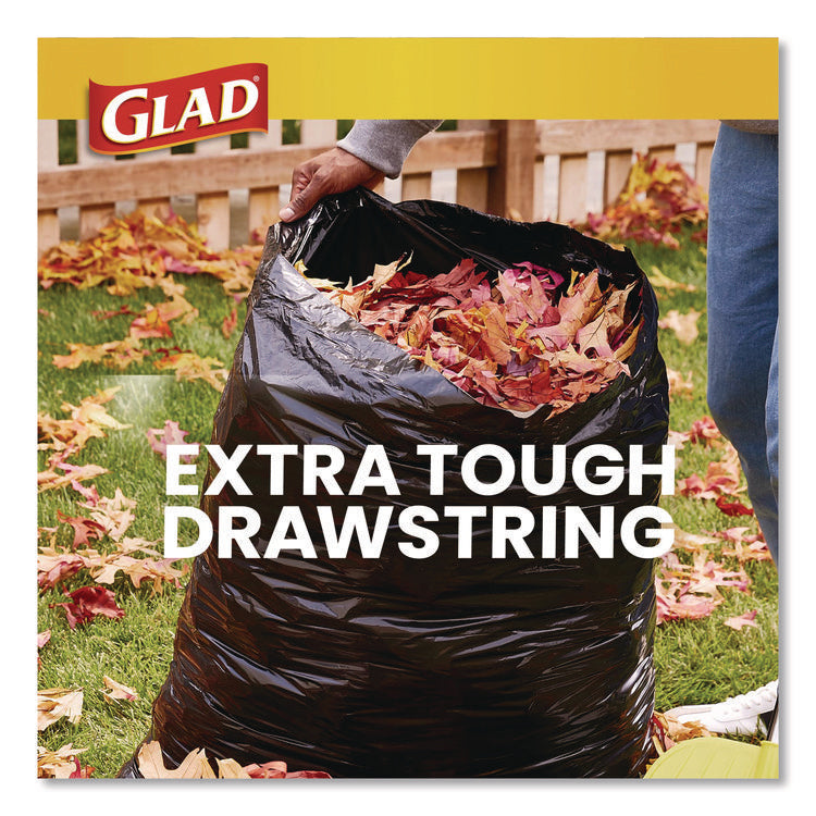Guaranteed Strong Large Drawstring Trash Bags, Three-Ply, 30 gal, 1.05 mil, 30 x 33, Black, 28/Box