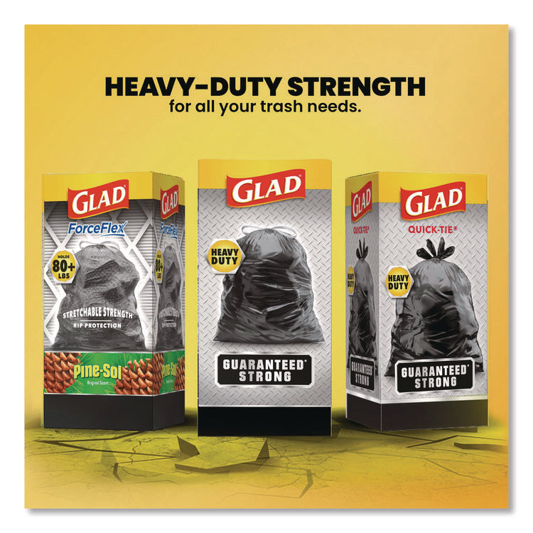 Guaranteed Strong Large Drawstring Trash Bags, Three-Ply, 30 gal, 1.05 mil, 30 x 33, Black, 28/Box