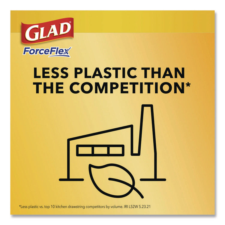 ForceFlex Tall Kitchen Drawstring Trash Bags, 13 gal, Gain Lavender with Febreze Freshness, 10.18 x 9.81, White, 110/Box