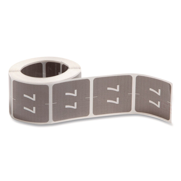 Numerical End Tab File Folder Labels, 7, 1.5 X 1.5, Gray, 250/roll