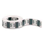 Numerical End Tab File Folder Labels, 5, 1 X 1.25, White, 500/roll
