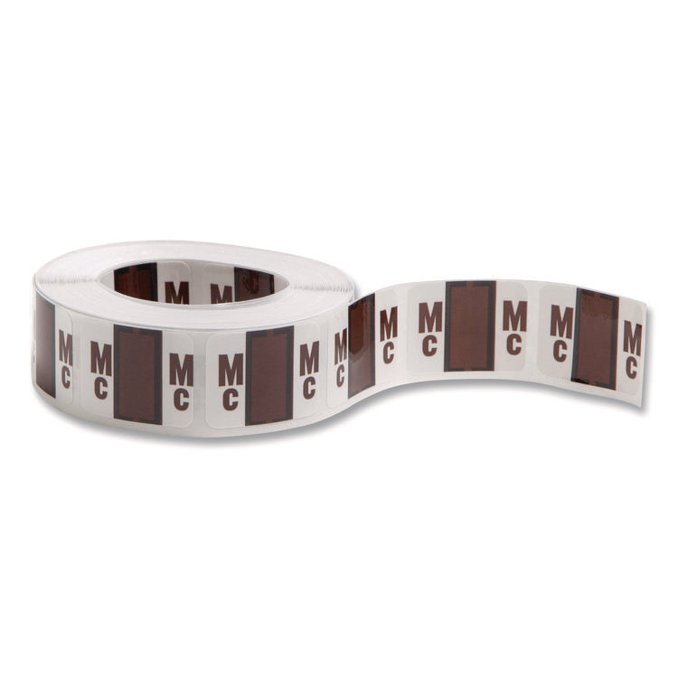 A-Z Color-Coded End Tab Filing Labels, Mc, 1 X 1.25, White, 500/roll