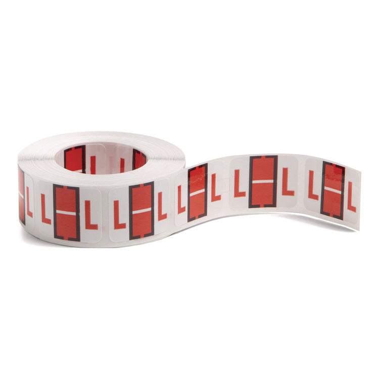 A-Z Color-Coded End Tab Filing Labels, L, 1 X 1.25, White, 500/roll