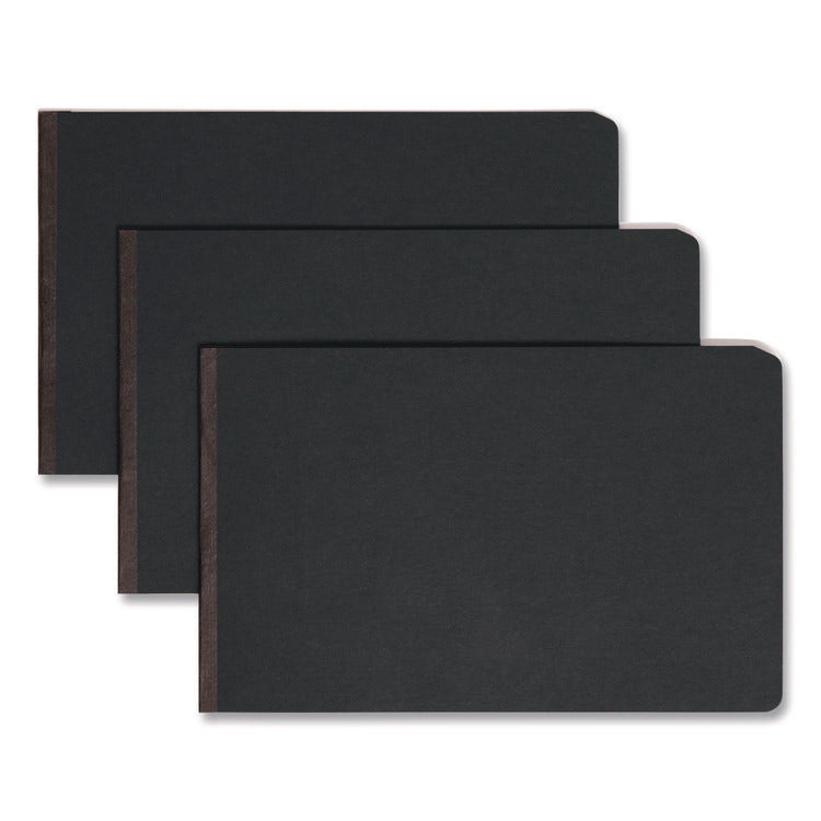 Prong Fastener Pressboard Report Cover, Two-Piece Prong Fastener, 2" Capacity, 8.5 X 14, Black/black