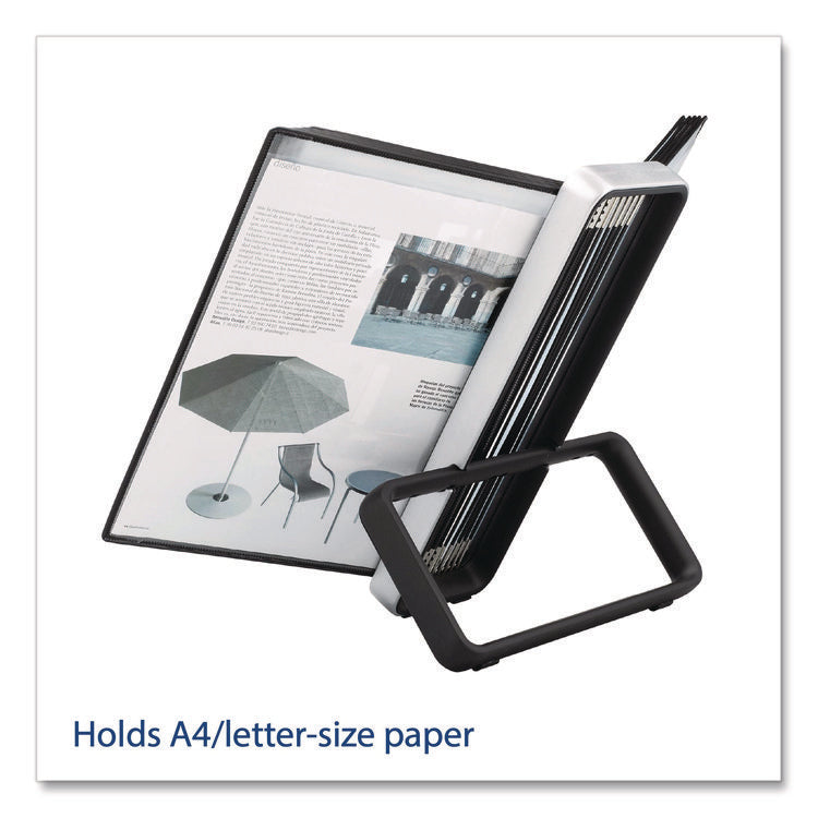 VEO Desktop Reference System, 10 Panels with Black Borders, Black Base