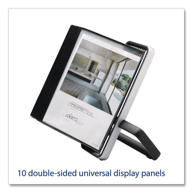 VEO Desktop Reference System, 10 Panels with Black Borders, Black Base