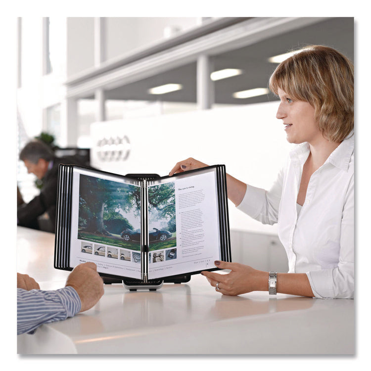 VEO Desktop Reference System, 10 Panels with Black Borders, Black Base