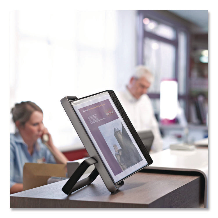 VEO Desktop Reference System, 10 Panels with Black Borders, Black Base