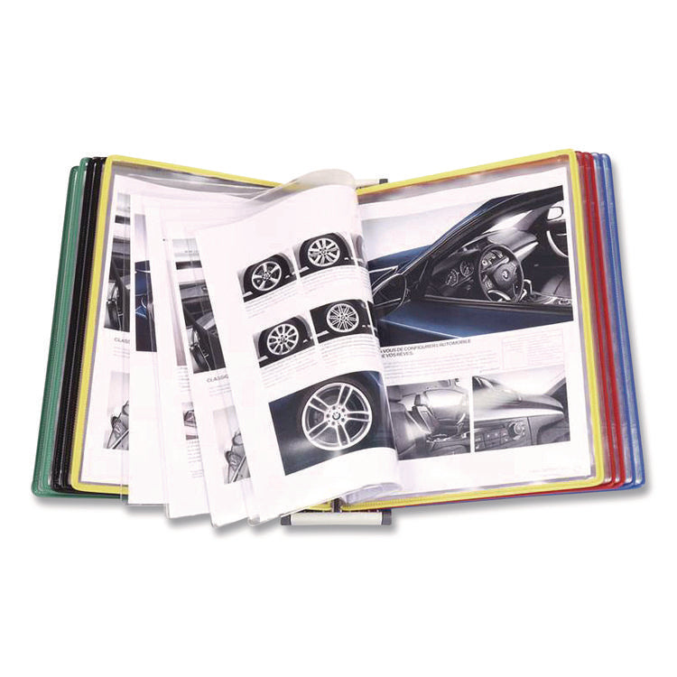 Wall-Mount Display with Foldfive Expansion Pockets, 10 Panels with Assorted Borders