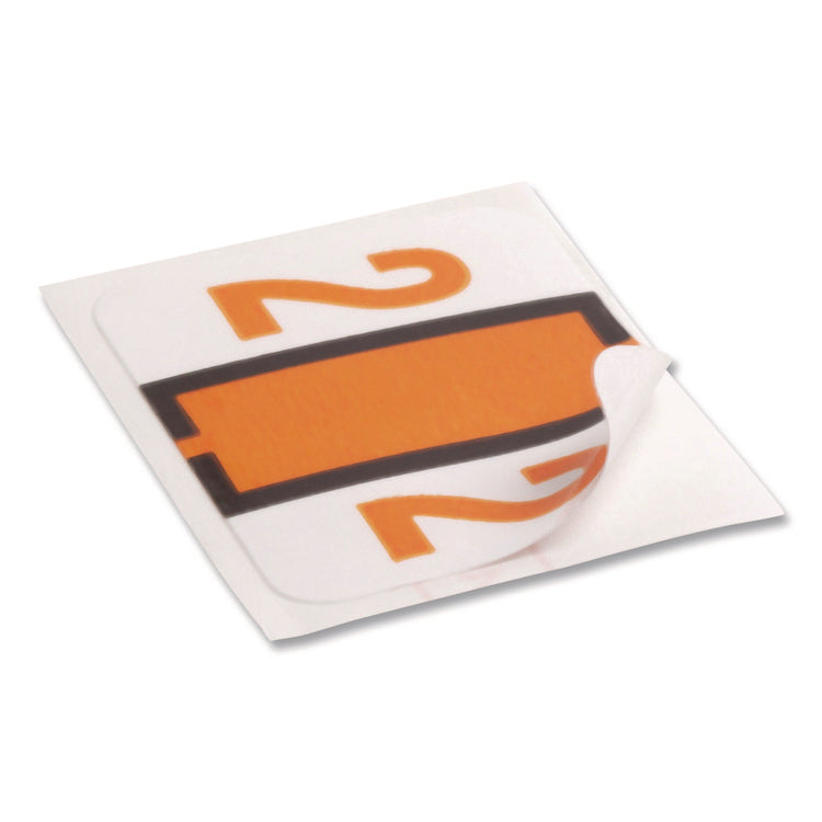 Numerical End Tab File Folder Labels, 2, 1 X 1.25, White, 500/roll