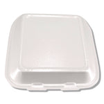 Foam Hinged Lid Containers, 3-Compartment, 7.56 x 8.25 x 2.38, White, Foam, 200/Carton