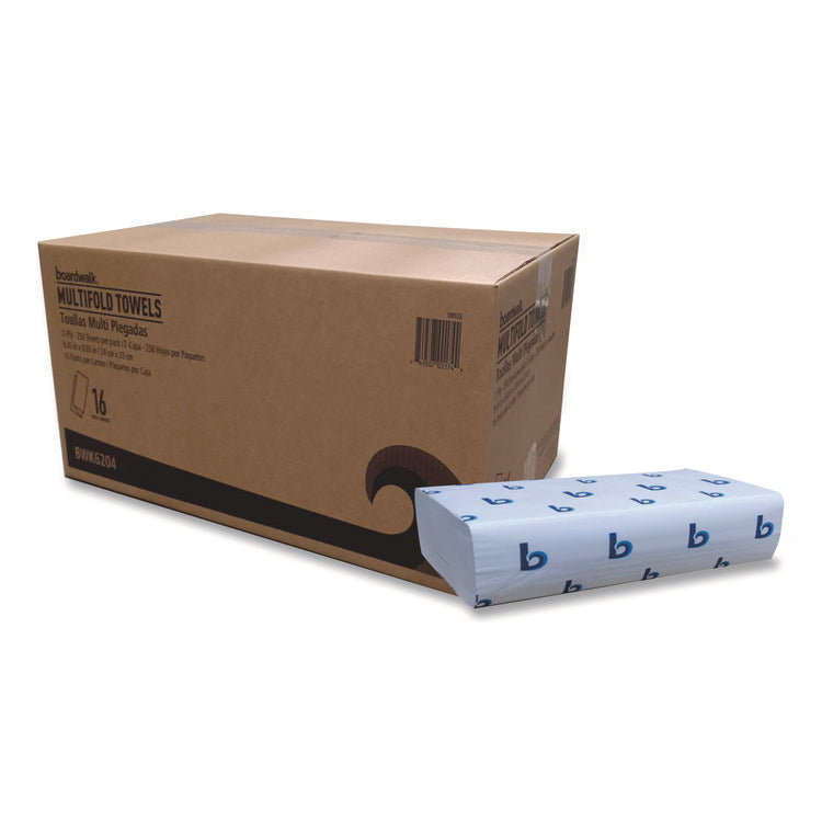 Structured Multifold Towels, 1-Ply, 9 x 9.5, White, 250/Pack, 16 Packs/Carton
