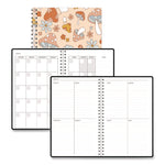 Recycled Non-Dated Monthly/Weekly Planner, Mushrooms, Multicolor Cover, Undated