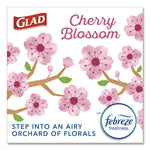 OdorShield Small Drawstring Trash Bags, 4 gal, Cherry Blossom Scent, 0.5 mil, 18" x 17", Pink, 34/Box