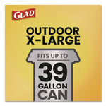 Large Quick-Tie Trash Bags, Lawn and Leaf, 39 gal, 0.95 mil, 32.5 x 41, Black, 12 Bags/Box