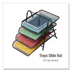 Tiered Metal Mesh Desk Tray Organizer, 4-Tier, Letter Size, 13.75 x 12 x 12.5, Black
