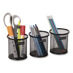 Metal Mesh Utensil Holder, 3.5" dia x 3.7"h, Black, 3/Pack