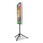 Blank Floor Sign Stand, Holds Posters Up to 77", 26" to 86" Tall, Black Stand, White Face