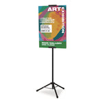 Blank Floor Sign Stand, Holds Posters Up to 77", 26" to 86" Tall, Black Stand, White Face
