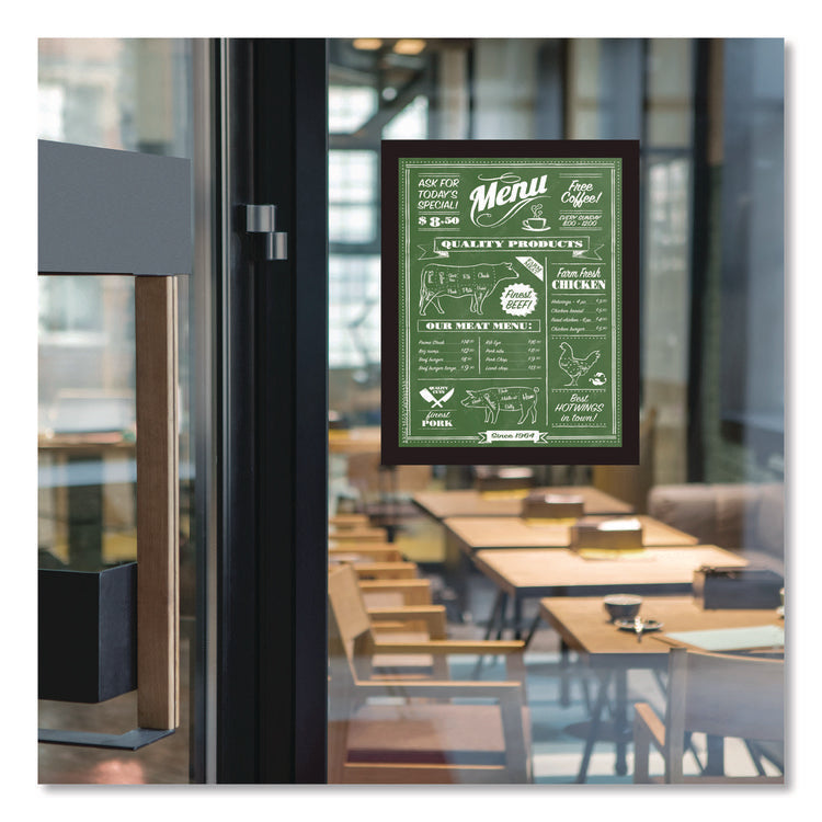 Indoor Window Sign Holder, 8.5 x 11 Insert, Black Frame, 5/Pack