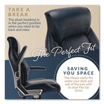 Meyer Bonded Leather Executive Chair, Supports Up to 275 lb, 19" x 22.75", Navy Seat, Navy/Back, Silver Base