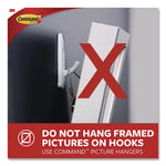General Purpose Hooks, Large, Plastic, White, 5 lb Capacity, 12 Hooks and 18 Strips/Pack