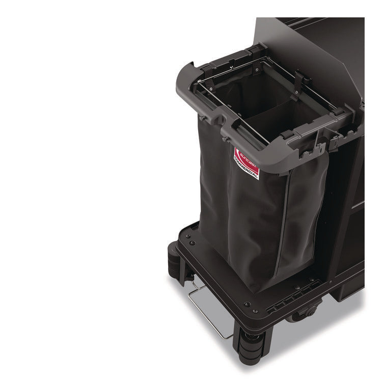 Divided Bag for Suncast Commercial Full-Size and Compact-Size Housekeeping Carts, 25.4 gal, 15.6" x 12.52" x 29.95", Black