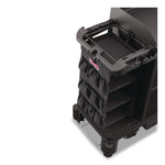 3-Sided Hanging Bag with Shelves for Suncast Commercial HKC1000/HKC2000 Housekeeping Carts, 25.4 gal, 15.7 x 12.4 x 30, Black