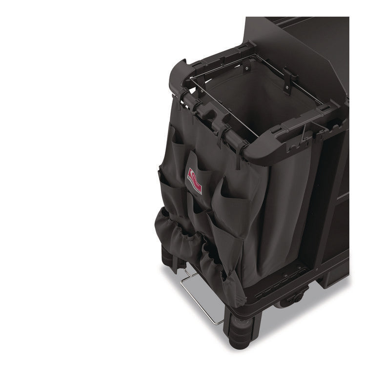 8-Pocket Organizer for Suncast Commercial Full-Size and Compact Housekeeping Carts, 19.5" x 1.67" x 26.83", Black