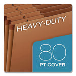 Heavy-Duty Open-Top Expanding Stadium File, 31 Sections, 1/3-Cut Tabs, Legal Size, Redrope, 5/Box