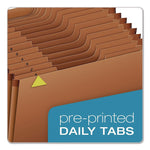 Heavy-Duty Open-Top Expanding Stadium File, 31 Sections, 1/3-Cut Tabs, Legal Size, Redrope, 5/Box