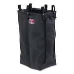 Divided Bag for Suncast Commercial Full-Size and Compact-Size Housekeeping Carts, 25.4 gal, 15.6" x 12.52" x 29.95", Black