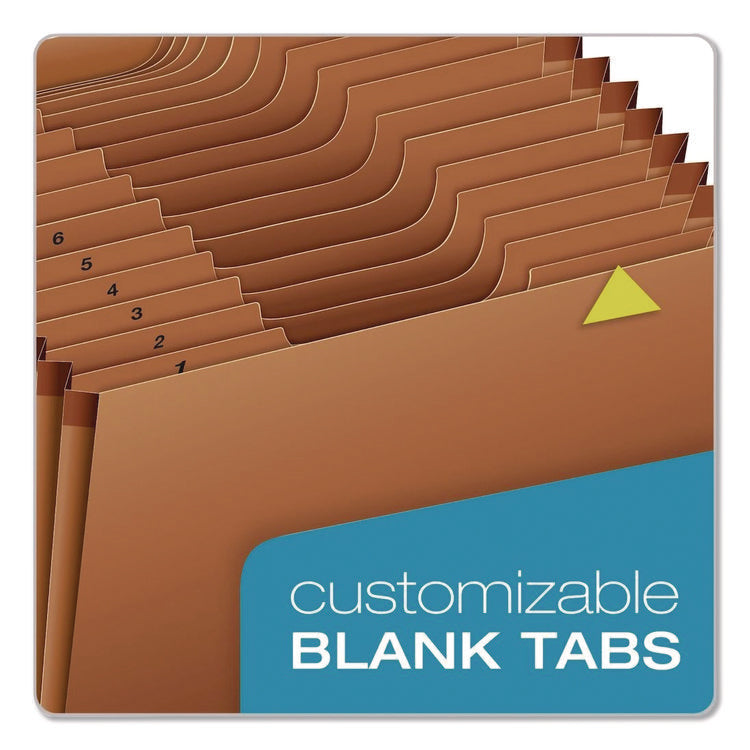 Heavy-Duty Open-Top Expanding Stadium File, 31 Sections, 1/3-Cut Tabs, Legal Size, Redrope, 5/Box