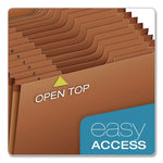 Heavy-Duty Open-Top Expanding Stadium File, 31 Sections, 1/3-Cut Tabs, Legal Size, Redrope, 5/Box