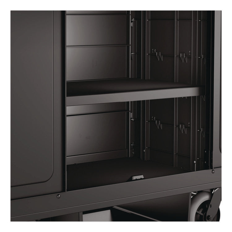 Adjustable Shelf for Suncast Commercial Full-Size Housekeeping Carts HKC1000/HKC2000, Plastic, Black