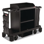 Linen Strap Bag for Suncast Commercial Full-Size and Compact Housekeeping Carts, 16.25" x 1" x 31.75", Black