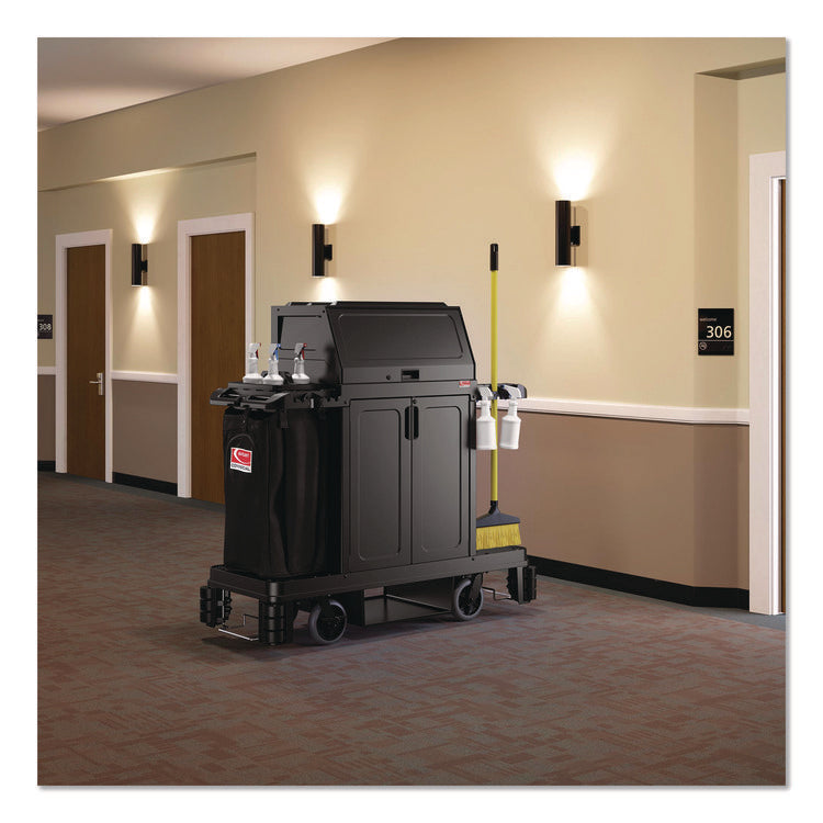 Lockable Door Accessory for Suncast Commercial Full-Size Housekeeping Carts HKC1000/HKC2000, Plastic, Black