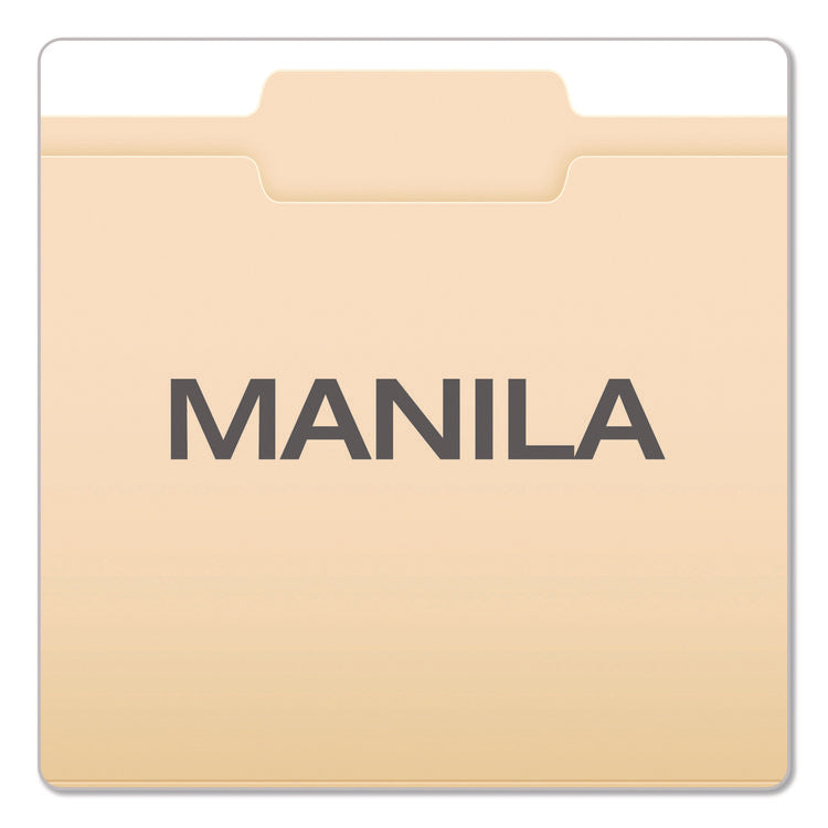 Reinforced Top Tab Manila File Folders, 1/3-Cut Tabs: Center Position, Letter Size, Manila, 100/Box