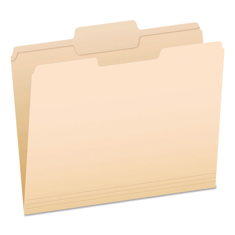 Reinforced Top Tab Manila File Folders, 1/3-Cut Tabs: Center Position, Letter Size, Manila, 100/Box