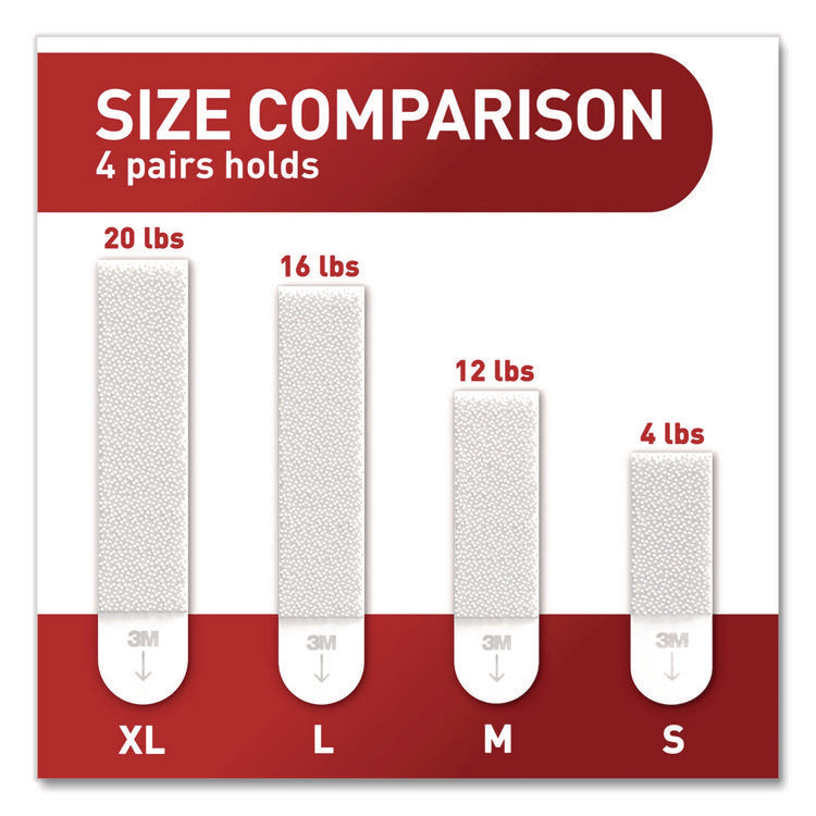 Picture Hanging Strips, X-Large, Removable, Holds up to 20 lbs per 4 Strips, White, 16 Pairs/Pack