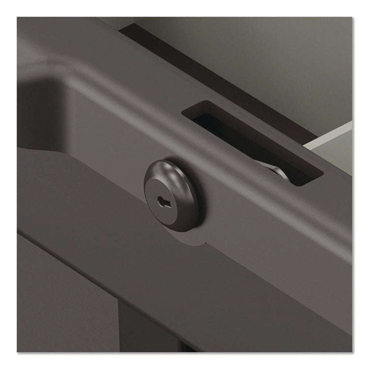 Lockable Slide Drawer with Dividers for Suncast Commercial Full-Size Housekeeping Carts HKC1000/HKC2000, Plastic, Black