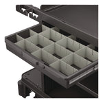 Lockable Slide Drawer with Dividers for Suncast Commercial Full-Size Housekeeping Carts HKC1000/HKC2000, Plastic, Black