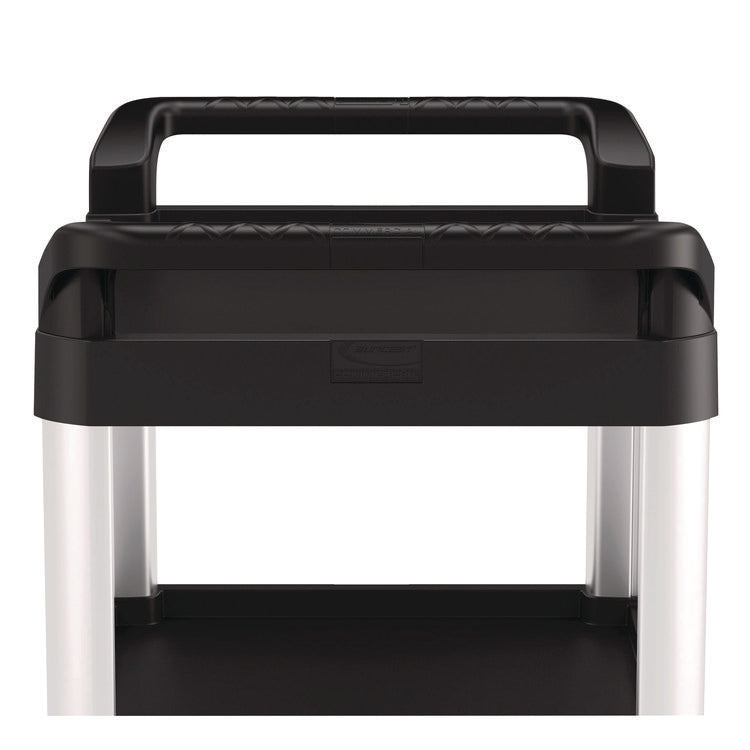 Three-Shelf Service Cart, Metal/Plastic, 3 Shelves, 300 lb Capacity, 20" x 34" x 37.92", Black
