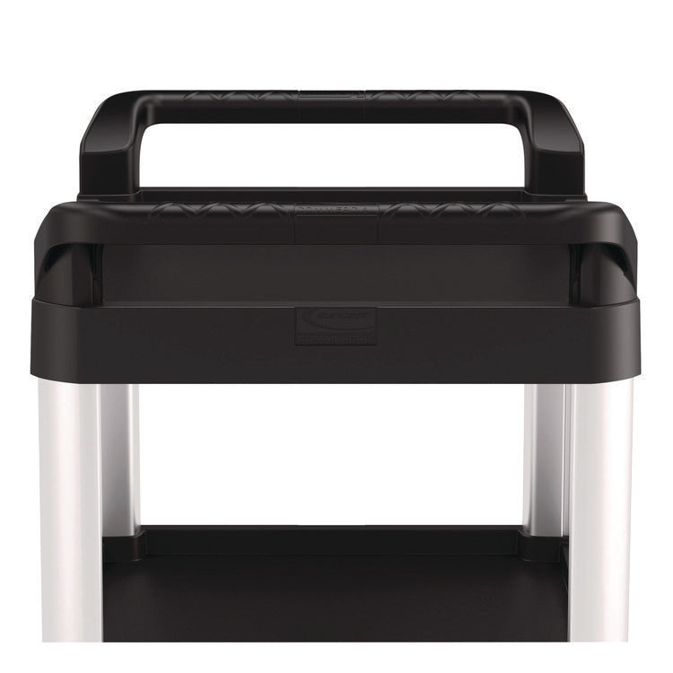 Three-Shelf Service Cart, Metal/Plastic, 3 Shelves, 300 lb Capacity, 20" x 39.85" x 38.17", Black