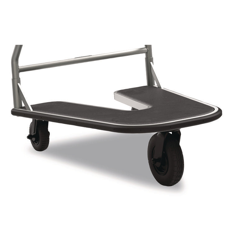 Nesting Luggage Cart with Rubber Platform, Capacity, 300 lb Capacity, 27 x 37 x 37.5, Silver/Black