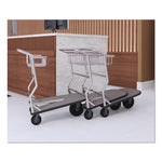 Nesting Luggage Cart with Carpeted Platform, 300 lb Capacity, 27 x 37 x 37.5, Silver/Black