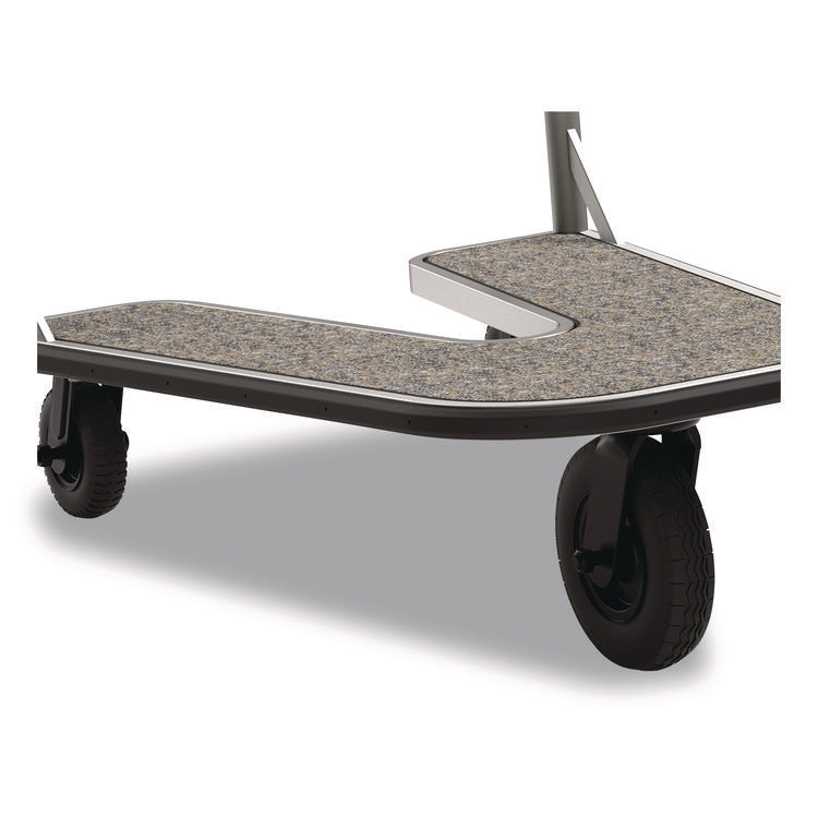 Nesting Luggage Cart with Carpeted Platform, 300 lb Capacity, 27 x 37 x 37.5, Silver/Black
