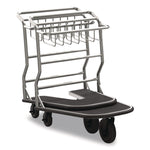 Nesting Luggage Cart with Rubber Platform, Capacity, 300 lb Capacity, 27 x 37 x 37.5, Silver/Black