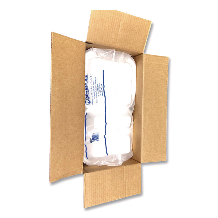 Foam Hinged Lid Containers, 3-Compartment, 9 x 10 x 3, White, Foam, 200/Carton