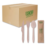 Wood Cutlery, General Purpose, Fork/Knife/Napkin/Spoon, Natural, 500/Carton